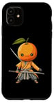 Coque pour iPhone 11 Samouraï japonais orange guerrier Ukiyo Sensei Samouraï