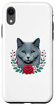 iPhone XR Roses Flowers Russian Blue Cat Russian Blues Maltese Case