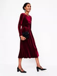 Boden Thea Velvet Jersey Dress, Cabernet