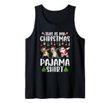 Reindeer Sea Otter Santa Dabbing Christmas Pajamas Tank Top