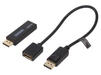 Compteur de test DisplayPort 1.2 avec cable d'extension Displayport 1.4 - noir