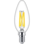 Philips - ampoule led Flamme E14 40W Blanc Chaud Claire, Verre, Compatible Variateur