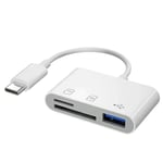 Lecteur De Carte De Type C Avec Adaptateur Usb C,Clé Usb 3 En 1,Carte Mémoire Tf Et Sd,Carte De Montage,Otg,Ipad,Huawei,Macbook,Iphone 15,Xiaomi - Type 3 In 1