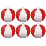 eBuyGB Pack of 12 Inflatable Colour Ball - Beach Pool Game, Red, 22 cm/9"