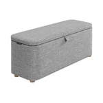 Paris Prix - Banquette & Coffre en Tissu 'Brady' 111cm Gris Clair