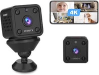 4K Caméras Espion Cloud Mini FHD WiFi sans Fil Caméras Détection de Mouvements Auto IR Vision Nocturne TF-Carte Enregistrer Batterie Intégré Config Facile 2.4G