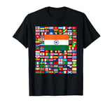 Flags of the World, Flag Collage with Flag of India T-Shirt