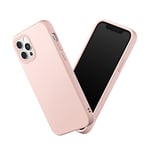 RHINOSHIELD Coque Compatible avec [iPhone 12/12 Pro] | SolidSuit-Coque Fine avec Technologie d'absorption des Chocs et Finition Premium Mate, Contour Objectif Photo Interchangeable - Rose Poudré