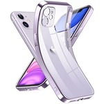 Supdeal Coque Crystal Clear pour iPhone 11, Jamais Jaune avec Protection de la Caméra, Étui Housse de Téléphone Portable Transparente en Silicone Ultra Fine et Légère, 6,1", Violet