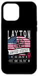 Coque pour iPhone 12 Pro Max Layton Drapeau des États-Unis Coordonnées GPS Layton