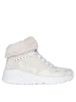 Skechers Girls Uno Lite Mid Top Trainer, Off White, Size 13 Younger