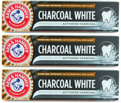 Arm & Hammer Charcoal Whitening Toothpaste 75ml | Fast 3 day effect X 3