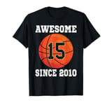 15th Birthday Basketball Lover 15 Years Old Vintage Sports T-Shirt