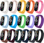 16 Couleurs Pour Bracelet Mi Band 7/6/5 /Amazfit Band 5, Sangle Bracelet De Remplacement Pour Montre Connectée Xiaomi, Matériau Tpu, Léger, Respirant, Imperméable -Couleur Multiple[Alp231379]