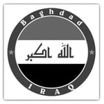 2 x Square Stickers 10 cm - Iraq Baghdad Flag Travel Stamp  #40264