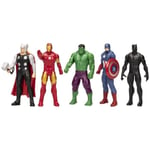HASBRO Paket Med 5 15 Cm Marvel-figurer, Leksaker 2 Tillbehör, Avengers Beyond Earth's Mightiest
