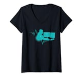 Computer Programmer Heartbeat Coding Software Engineer V-Neck T-Shirt