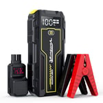 VoltSurge Booster Batterie 6000A Jump Starter Portable (Jusqu’à 10L Diesel ou All Gas) Démarrage de Voiture avec Lampe LED 12V avec Pinces de Sûreté Intelligentes Câble de Type-C avec Grand Écran LCD