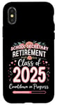 Coque pour iPhone X/XS Secrétaire scolaire Classe de 2025 Compte à rebours de la retraite en