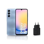 SAMSUNG GALAXY A25, Smartphone Android 5G, 128 Go, Chargeur secteur rapide 25W inclus [Exclusivité Amazon], Smartphone déverrouillé, Bleu, Version FR