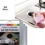 4x Reusable Gas Stove Hob Range Protector Liner Non Stick Cooker Cover UK