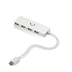 Elecom usb hub USB2.0 Type-C A female 4-port bus-powered 15cm cable Whiteface U2HC-A429BXWF