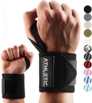 Bandages de Poignet Fitness,Wrist Wrap (45 cm par Paire) Bandage de Poignet pour entraînement de Force, Fitness, Musculation, Crossfit,Repose-Poignet avec Guide d'exercice en PDF