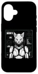 Coque pour iPhone 16 Robot chat Android Cyborg Futuriste Chaton félin