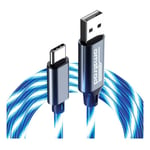 Câble Amstrad Usb-c Led Bleu 3m