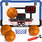 TEUVO Mini Panier Basket Intérieur avec Electronique Scorer, Panier de Basket Enfants pour Chambre/Bureau/Porte/Mural Exterieur Panier Basketball Hoop Jouet Cadeau 3 4 5 6 7 8 9 10 Ans Enfant Garçon