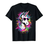 unicorn DJ gamer With Headphones And Sunglasses unicorns T-Shirt