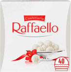 40 Raffaello Almond Coconut White Chocolate Pralines, Smooth Creamy Gift Box