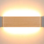 Lightess Applique Murale Bois Applique Murale Intérieure Bois Lampe Murale LED Interieur Éclairage Mural Up And Down Pour Chambre Enfant Escalier Couloir Blanc Chaud 3000k(32CM)