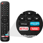 En2bs27h Fjärrkontroll för Hisense TV Netflix Youtube 50r5 55r5