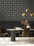 Holden Decor Honeycomb Bee Wallpaper - Charcoal/Gold