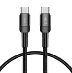 Tech-Protect USB-C til USB-C PD-kabel 100W, 5A, 0,25m - Svart