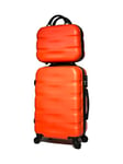 CELIMS - Set Valise Cabine avec Vanity/Trousse de Toilette | Bagages Cabine | Valise Cabine 55 x 35 x 20 cm | Valise avec Vanity | Orange