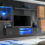 Ensemble Meuble TV "Switch XXIII" 250cm Naturel & Gris