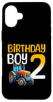 Coque pour iPhone 16 Plus Tracteur agricole pour 2e anniversaire garçon 2 ans