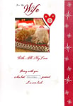 Wife Happy Christmas Card I Love You So Much Pet Puppy Dog and Kitten Hallmark