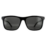 Gucci Rectangle Mens Black Grey Polarized Sunglasses - One Size