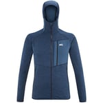 MILLET - Lokka Hoodie M - Veste Polaire Légère Homme - Capuche - Approche, Randonnée, Trekking, Lifestyle - Bleu, S