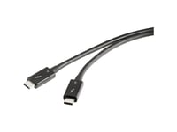 Renkforce Thunderbolt™-Kabel Thunderbolt™ 4 Thunderbolt™ (Usb-C®) Stik, Thunderbolt™ (Usb-C®) Stik 0.80 M Sort Dobbeltskærmet Rf-5235980