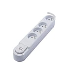 CHACON Bloc multiprise Design Blanc avec Interrupteur - 4 x 16A - 3 m