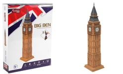 EXPLORA - Big Ben - Puzzles 3D - 540021-44 Pièces - Monument Historique - Niveau 4 - sans Colle Ni Ciseaux - Educatif - Londres - Jeu de Construction - Cadeau - Maquette - À Partir de 5 Ans