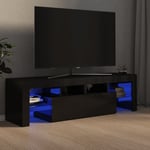 vidaXL tv-skab med LED-lys 140x36,5x40 cm sort højglans