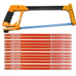 12" 300mm Hd Durable Professional Hacksaw + 12 Blades Hack Saw 24tpi