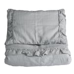 Sengesett, NG Baby, Lin Ruffle, Grey, 65*80/35*40cm