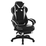 WOLTU Chaise Gaming Tissu Respirant pour l'été Ergonomique Fauteuil Gaming, Livestream Siege Gaming Gamer avec Pivotant Chaise Bureau Grand Dos & Grand Siège pour Personne Lourde, Gris, GS02gr