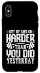 Coque pour iPhone X/XS Citation d'entraînement de motivation pour les amateurs de fitness